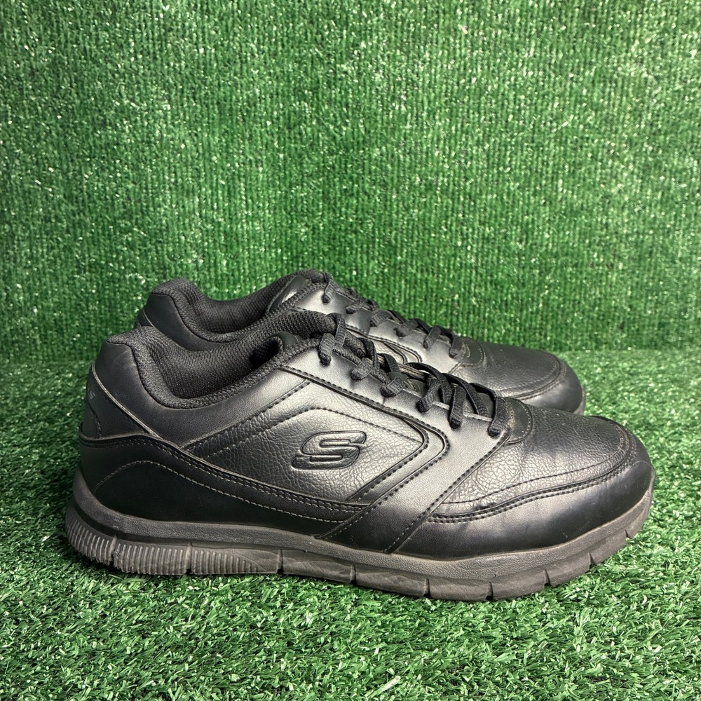 Skechers Work Relaxed Fit Nampa Wyola Slip Resistant Sneaker Black Women 10 Wide